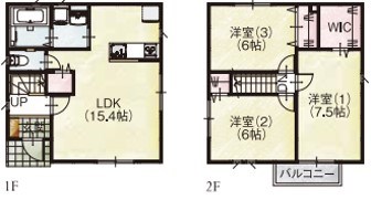 萩原町戸建賃貸 間取り図