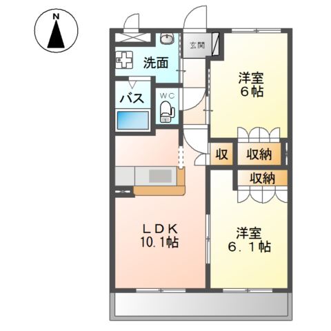 ヒーリングカーサＢ 間取り図