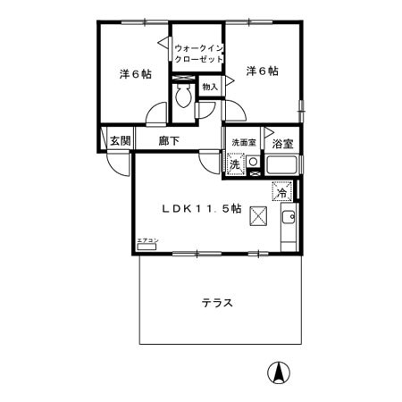 メゾンプレジールB 間取り図