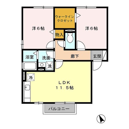 クレストコートAB 間取り図