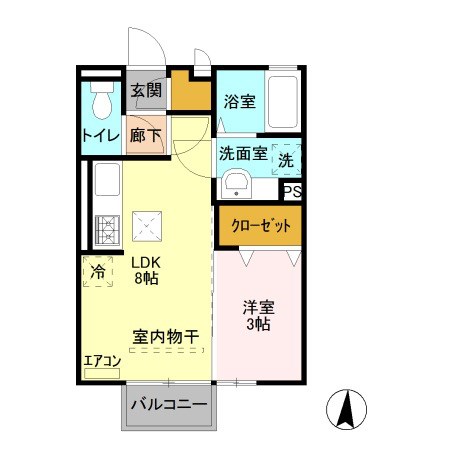 ディアコートB 間取り図