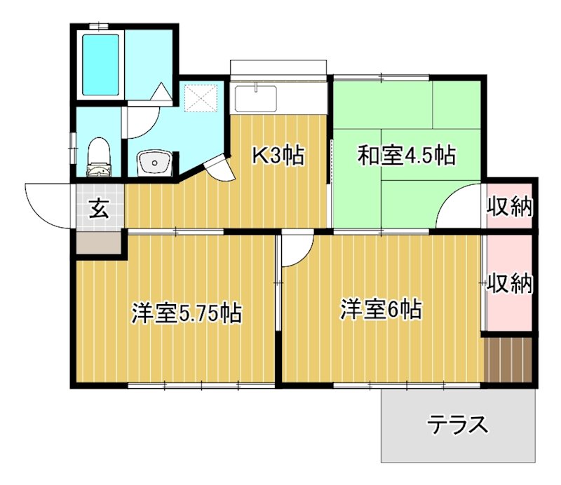 松本工業貸家　西  間取り図