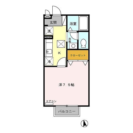 クレール矢中Ａ・Ｂ 間取り図