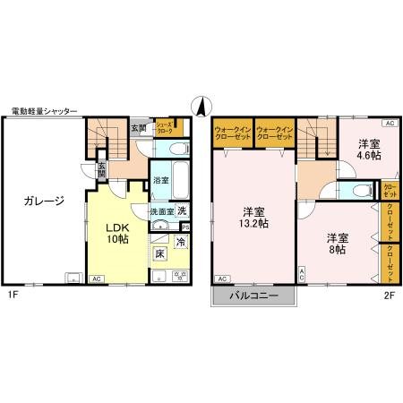 貸住宅竜宮Ⅱ 間取り図