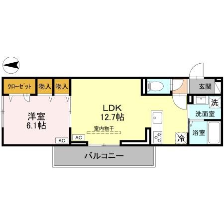 DーROOM文京町３丁目 間取り図