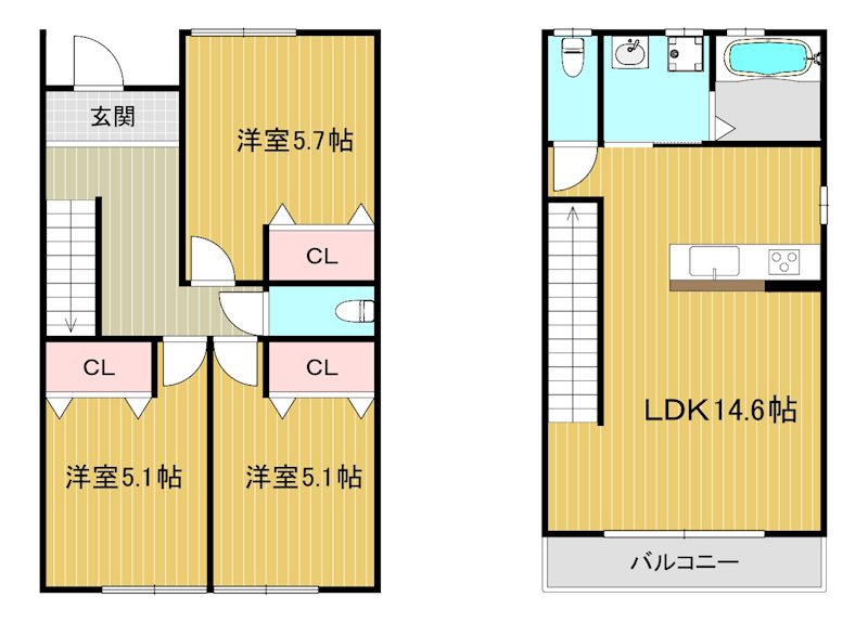 パーチェ六供町Ⅱ 間取り図