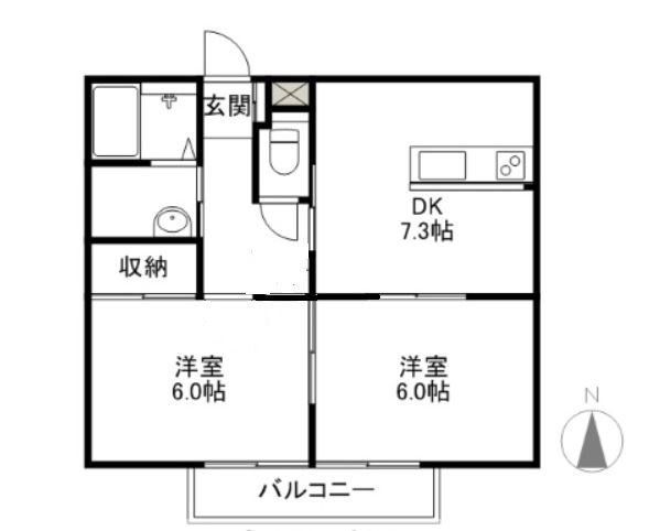 サウスハイツ 間取り図