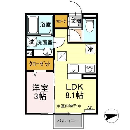D-room貝沢町 間取り図