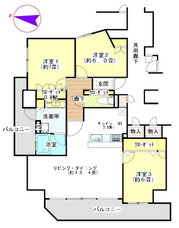サーパス国領二丁目 間取り図