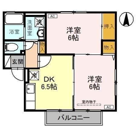 セジュール大友B 間取り図