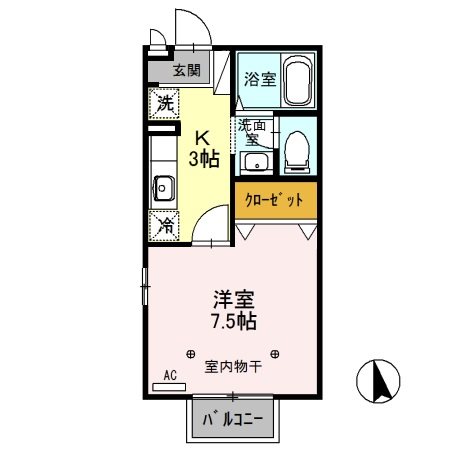クレール矢中Ａ・Ｂ 間取り図