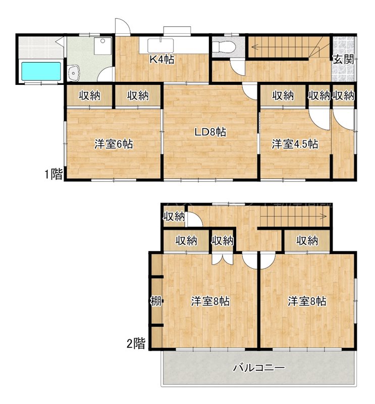 高崎市下小塙町戸建 間取り図