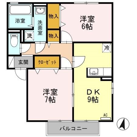 リビングタウン西浦Ａ・Ｂ・Ｃ・Ｄ・Ｅ  間取り図
