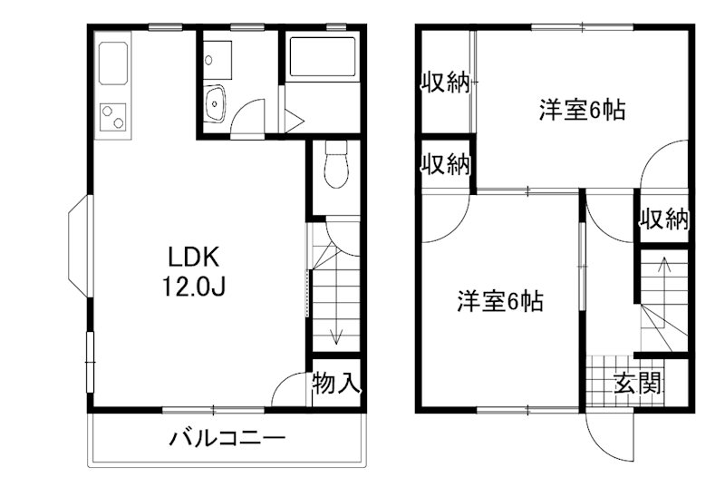 鼻高テラスハウスA・B・C・D 間取り図