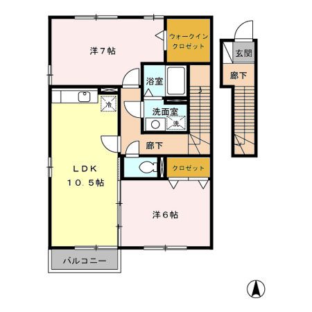 ジュネスなかじまF 間取り図