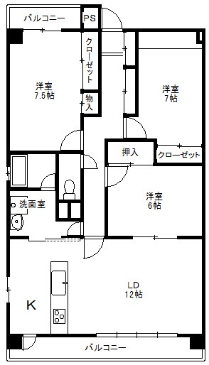 ハートフルライフIWASA 1 間取り図