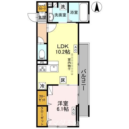 D-room Fiore &amp;rdquo;N&amp;rdquo; 間取り図
