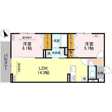 D-ROOM古市町 間取り図