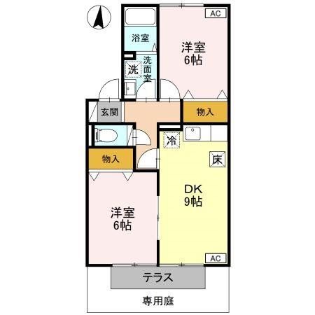 セジュール赤城 B 間取り図