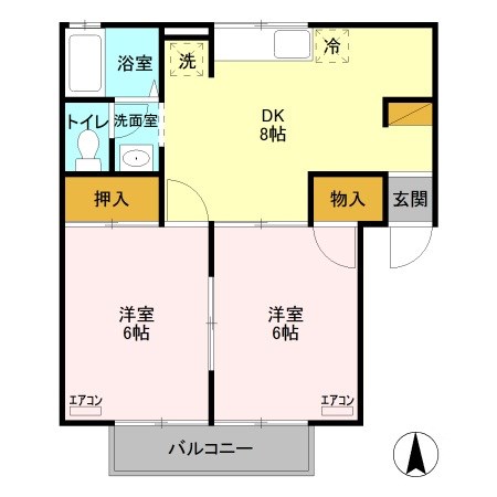 セジュール藤塚A 間取り図