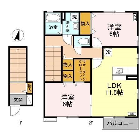 ローズコートA 間取り図