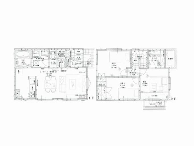 前橋市下石倉町一戸建て 間取り図