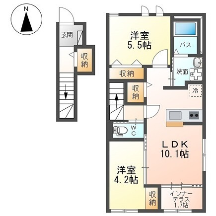 仮）高崎市上小鳥町Ｔ様新築アパートＢ棟 間取り図
