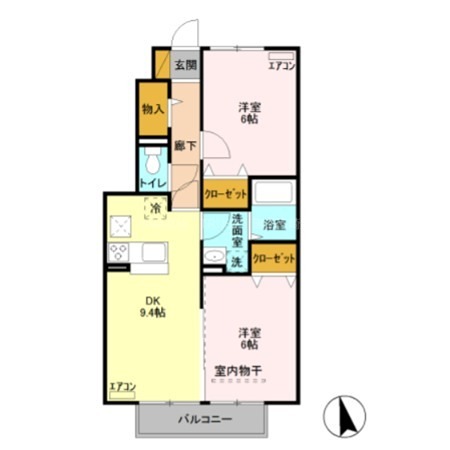 サンモールB 間取り図