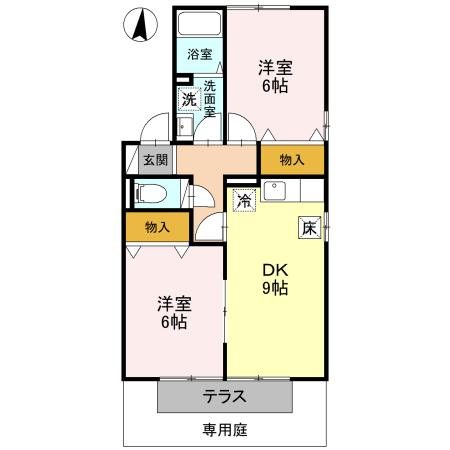 セジュール赤城 B 間取り図
