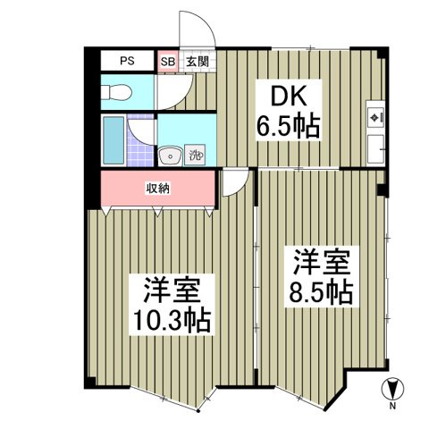 キュウブEX北代田 間取り図