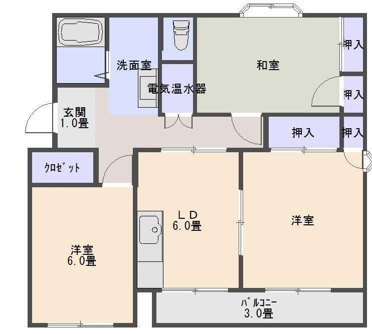 五輪館 403号室 間取り