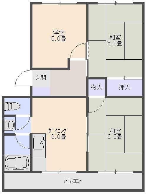 竹内マンション 203号室 間取り