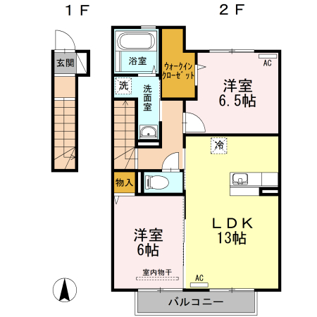 ホワイト　バード　Ｂ棟 間取り図