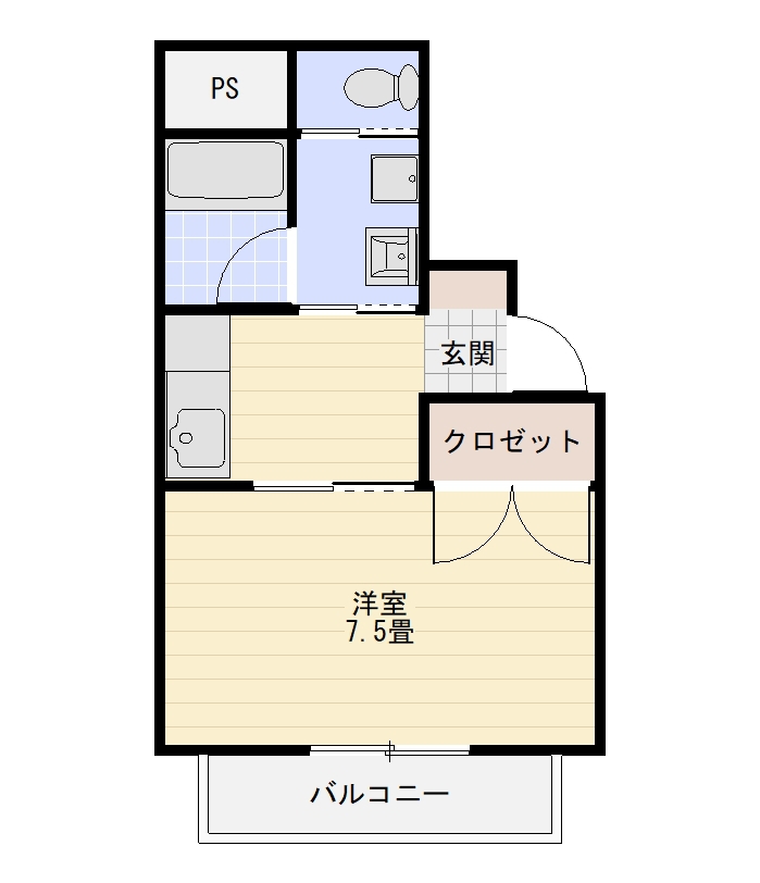 エスキス山城 203号室 間取り