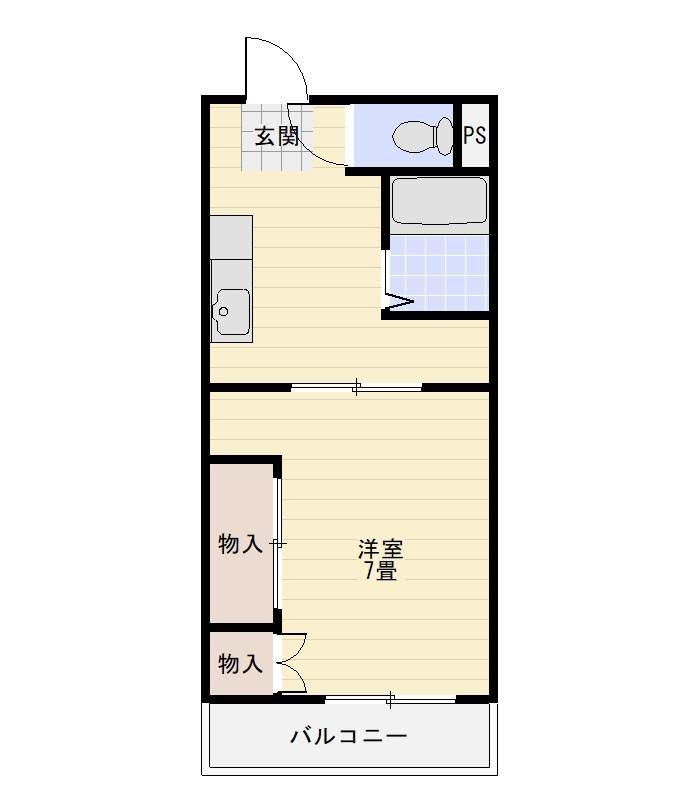 エクセレンス蔵本 1C号室 間取り