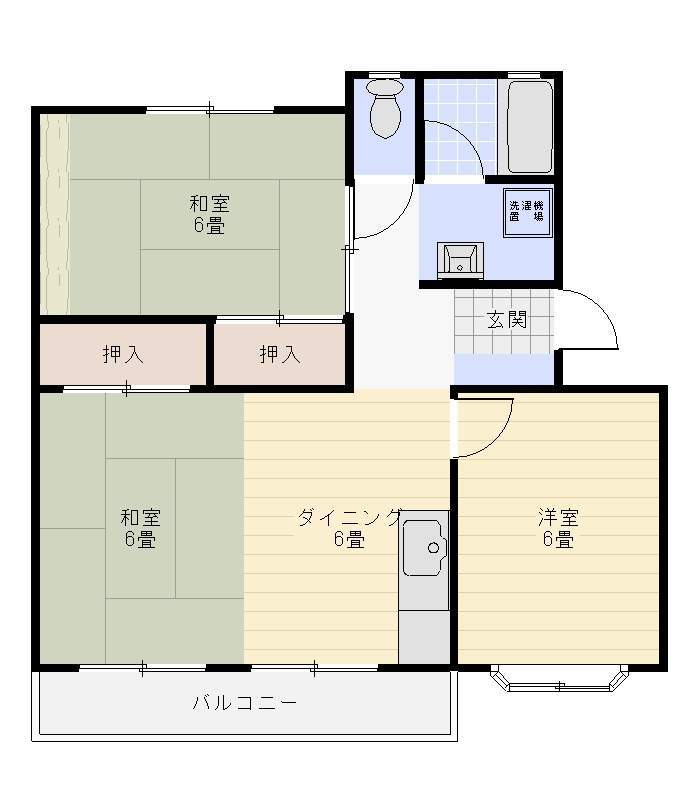 コスモハイツ 106号室 間取り