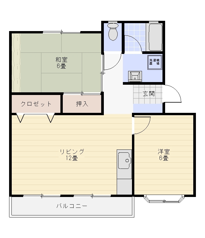 コスモハイツ 407号室 間取り