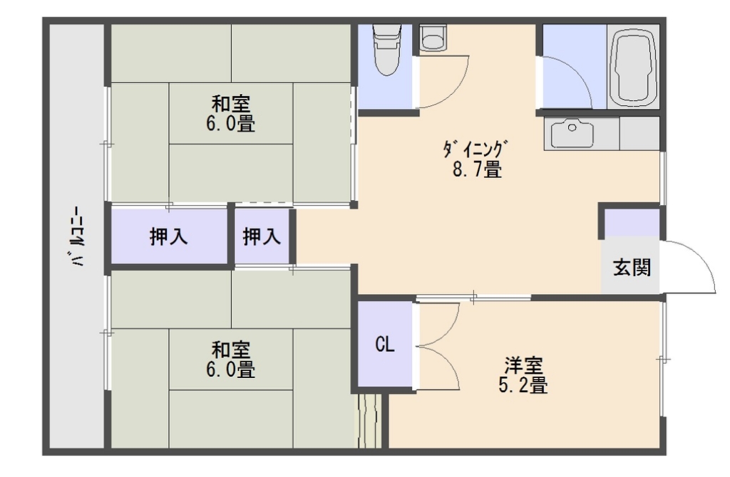 サンビレッヂ 607号室 間取り