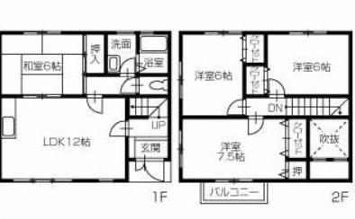 ハイツもりしげ　Ｄ棟 2号室 間取り