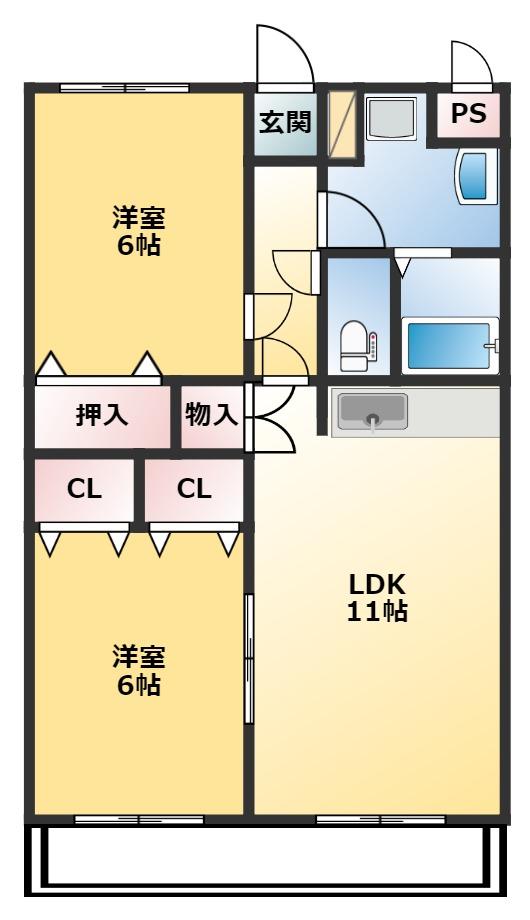 ハーブメゾン藤井Ａ 202号室 間取り