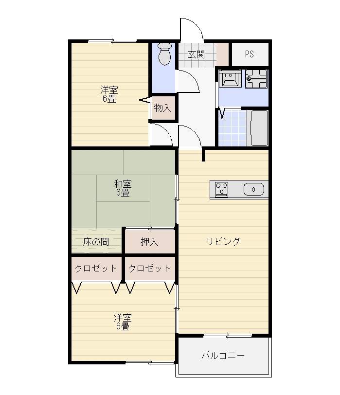 エクシード山城 10B号室 間取り