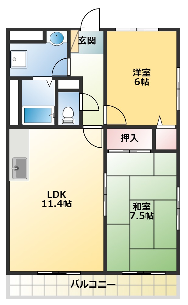 ハイツはと 503号室 間取り