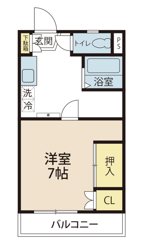 エクセレンス蔵本 2D号室 間取り