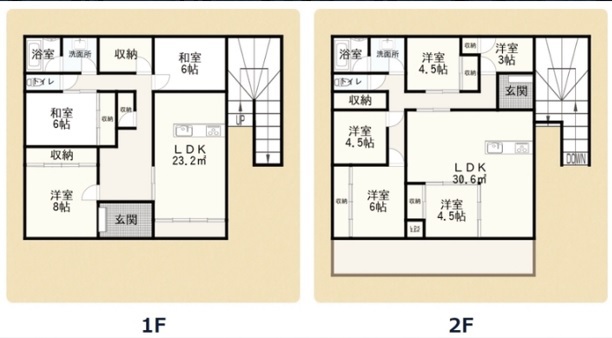 山川町賃貸戸建て 間取り図