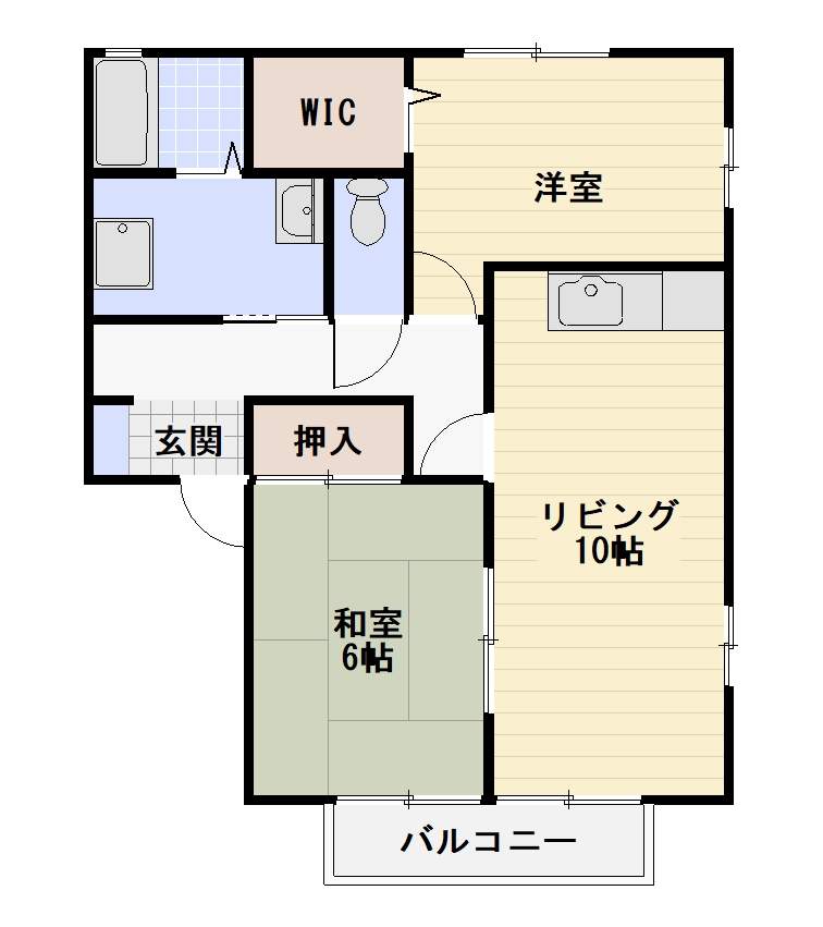 フォブールタウン須崎 B102号室 間取り