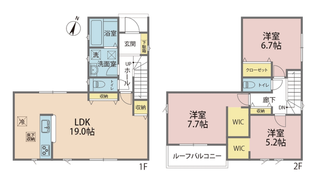 リナージュ北島町高房０２ 間取り図