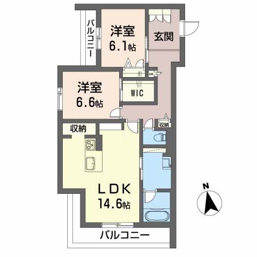 シャーメゾンプレミアス下助任ＢＥＬＳ認証 301号室 間取り