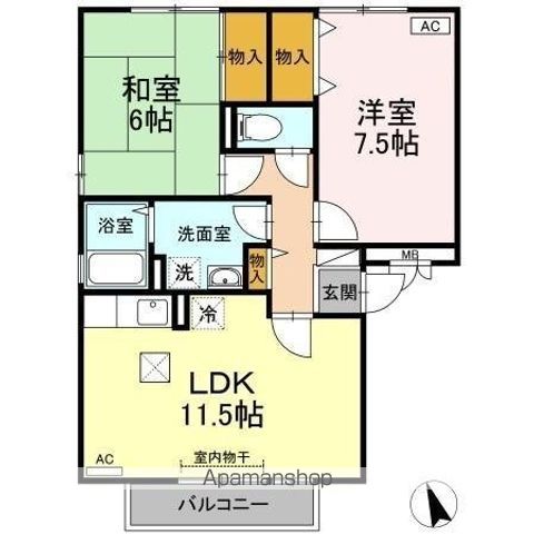 ファミール三軒屋　Ａ棟 間取り