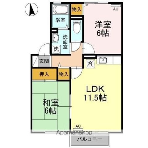 アビタシオン那賀川　Ｂ棟 間取り
