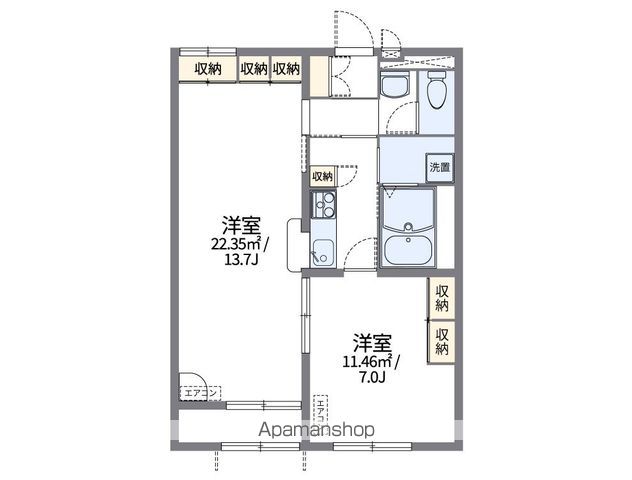 レオパレスアイコート川南 間取り